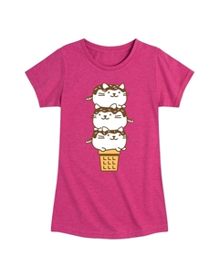 Футболка Kawaii с мороженым для девочек 7–16 лет, цвет Heather Pink Licensed character