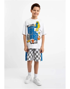 Шорты с крутым принтом по всей поверхности, черно-белый Gulliver