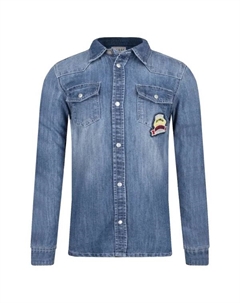 Рубашка стандартного кроя джинсовая ткань, синий Guess