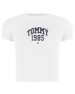 Укороченная футболка Tommy Varsity, белый Tommy hilfiger