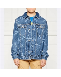 Светящаяся джинсовая куртка классического кроя, синий Calvin klein