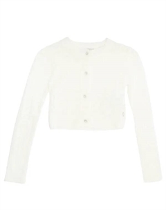 Кардиган классического кроя с добавлением шерсти, экрю Guess