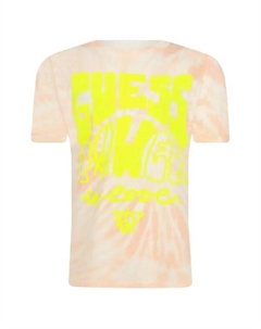 Футболка стандартного кроя с завязками и красками, оранжевый Guess