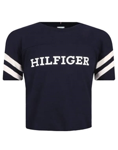 Укороченная футболка, синий Tommy hilfiger