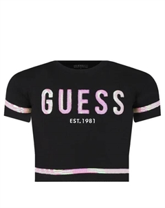 Футболка стандартного кроя, черный Guess