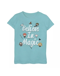 Футболка с милым мультяшным текстом и графическим рисунком для девочек 7–16 лет «Гарри Поттер верит в волшебство» Harry potter