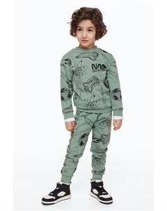 Комплект из двух толстовок с рисунком, хаки H&m