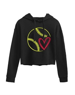 Худи для софтбола с рисунком сердца, черный Licensed character