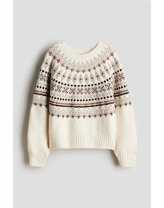 Свитер жаккардовой вязки, бежевый H&m