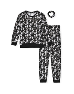 Пижамный комплект для девочек Hacci из 2 предметов с такой же резинкой для волос, цвет Cheetah Sleep on it