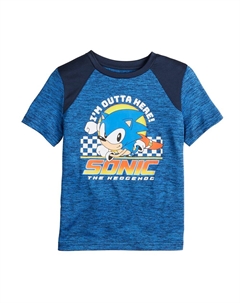 Футболка Sonic is Outties для мальчиков 4–12 лет с активным рисунком, синий Jumping beans