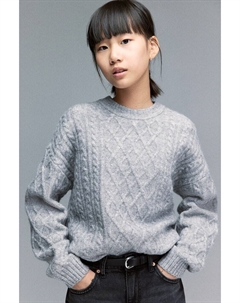 Свитер косой вязки, серый H&m