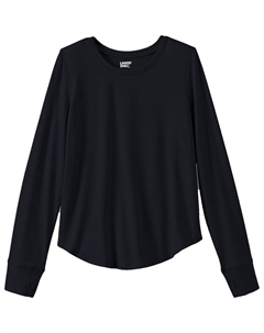 Футболка Performance для девочек 7–16 лет в стандартном и расширенном исполнении, черный Lands' end