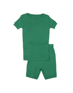 Детские короткие хлопковые пижамы из двух частей, зеленый Leveret