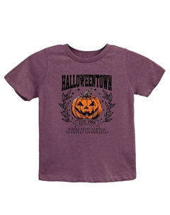 Хэллоуинтаун Эст. Футболка 1998 года с короткими рукавами и рисунком для малышей, цвет Plum The juniper shop