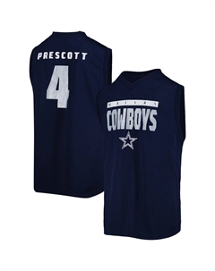 Молодежная майка Dak Prescott Navy Dallas Cowboys Fast Track с V-образным вырезом Outerstuff