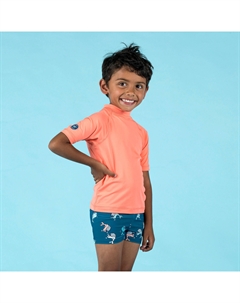 Детская футболка с короткими рукавами и защитой от ультрафиолета - Коралловый Nabaiji