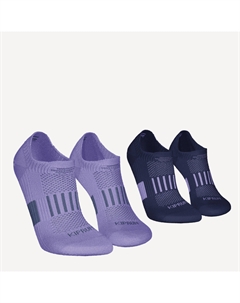 Комфортные детские носки для бега 500 low, 2 пары - темно-фиолетовые Kiprun
