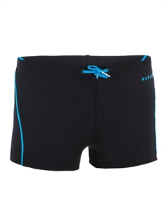 Плавки для мальчиков боксер 100 плюс - черные Nabaiji