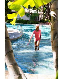 Цельный купальник для девочек Audrey, розовые трусики с длинными рукавами Nabaiji