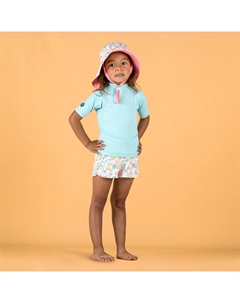 Детская футболка с короткими рукавами и защитой от УФ-излучения Голубая Nabaiji