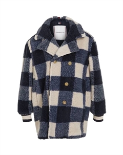 Пиджак в клетку с двубортной планкой на пуговицах, синий Tommy hilfiger