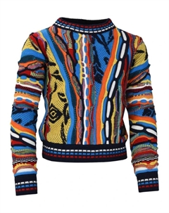 Уникальный вязаный свитер со структурой по всей длине, мультиколор Carlo colucci