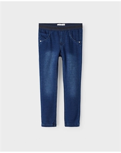 Леггинсы с эффектом денима для девочки с люрексовой лентой, синий Name it