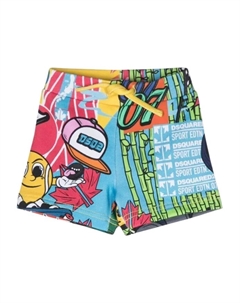 Летние шорты с ярким принтом граффити, мультиколор Dsquared2
