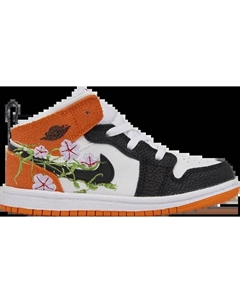 Кроссовки 1 Mid TD Floral, оранжевый Air jordan