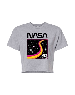 Укороченная футболка с рисунком NASA Star Field для юниоров, серый Licensed character