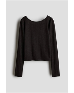 Рубашка из джерси в рубчик, черный H&m