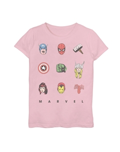 Футболка с графическим рисунком в стиле ретро комиксов для девочек 7–16 лет Marvel