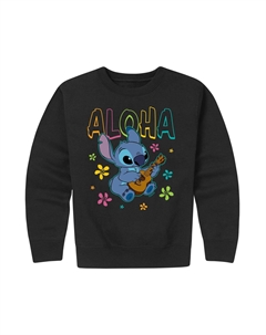 Флисовый пуловер с рисунком Aloha для мальчиков 8–20 лет 's Lilo & Stitch, черный Disney