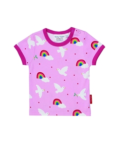 Футболка mit Friedenstauben Print, розовый Toby tiger