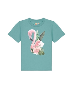 Футболка с принтом FLAMINGO MIT BLUMEN, цвет teal monstera Watapparel