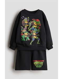 Комплект свитшот и шорты Kids TMNT, 2 предмета, черный H&m
