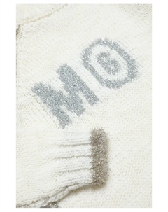 Трикотажное платье макси с деталями из люрекса, белый Mm6 maison margiela