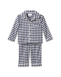 Классический пижамный комплект унисекс — для малышей, маленьких детей, больших детей, синий Petite plume