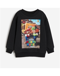 Свитшот Kids Oversized Printed Super Mario, черный H&m