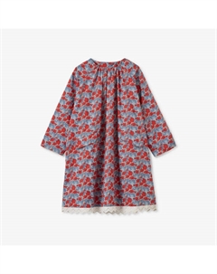 Хлопковое мини-платье malika с карманами и вышивкой 3-12 лет, синий Caramel