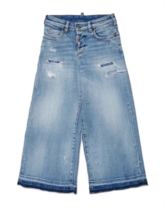 Широкие прозрачные рваные джинсы Пейдж, синий Dsquared2