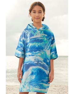 Пончо из махровой ткани с эффектом тай-дай, синий Next