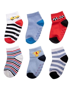Набор из 6 самых мягких носков для малышей и мальчиков с глубоким вырезом для гоночных автомобилей, цвет Race Car Jumping beans