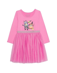 Голубое платье с длинными рукавами для маленьких девочек и девочек на Хэллоуин, цвет Pink Sandal Jumping beans