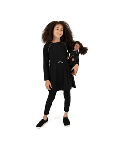 Платье для девочек и такое же кукольное платье с галстуком-бабочкой, черный Leveret