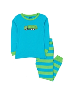 Детская хлопковая пижама из двух частей, мусоровоз Leveret