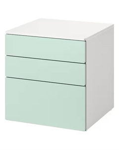 Комод с 3 ящиками Smastad/Platsa, 60х57х63 см, белый/светло-зеленый Ikea