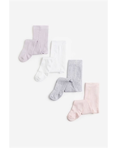 Набор из 4 колготок тонкой вязки, розовый H&m