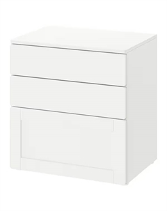 Комод с 3 ящиками Smastad/Platsa, 60х42х63 см, белый/белый Ikea
